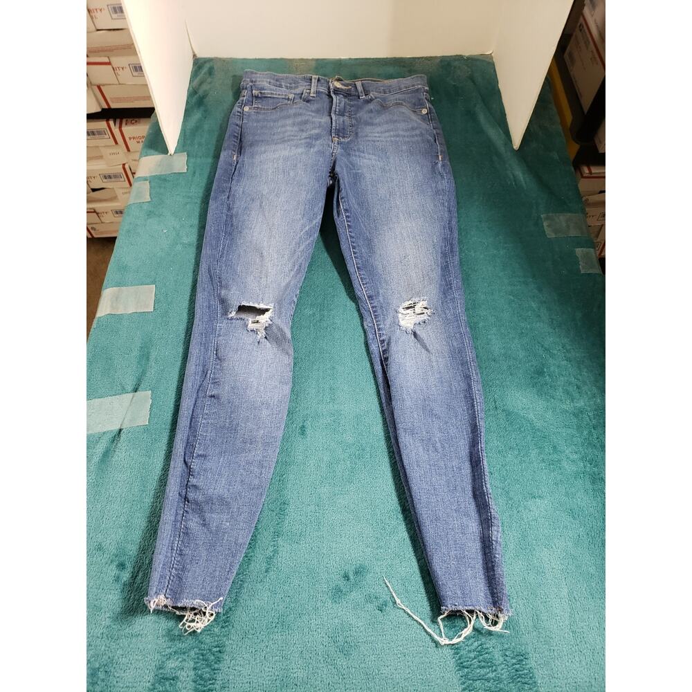 Express Jeans Size 6 Womens Blue Stretch Pants Denim Ladies High Rise Skinny